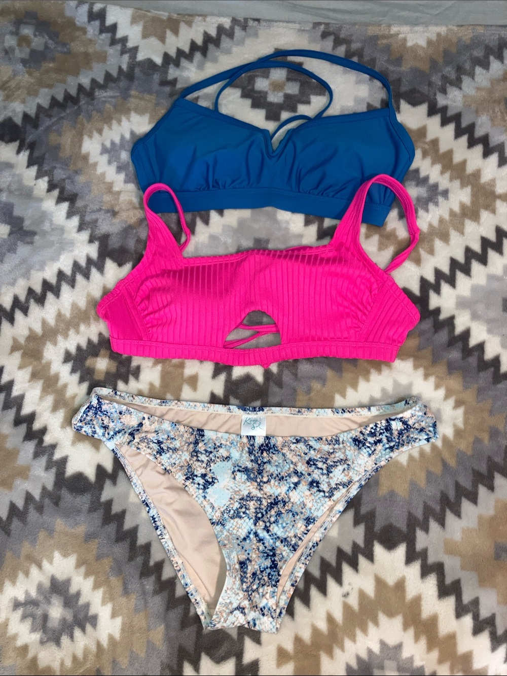 Assorted three piece swim set mix and match